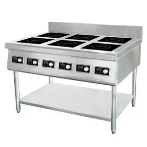 Custom freestanding induction cooker with 2/4/6 burners, restaurant kitchen induction hob 6 burner