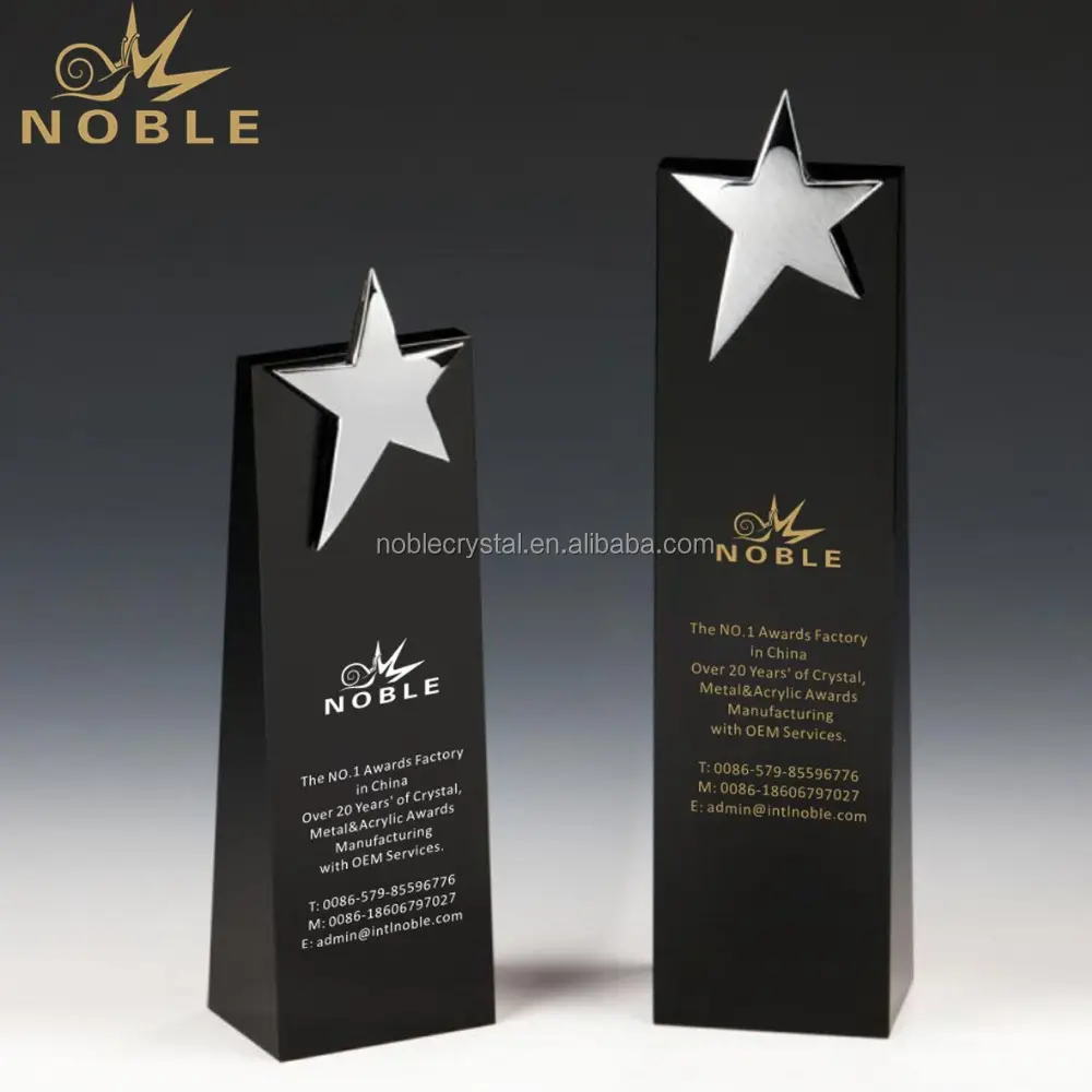 Black Tower Award Fashionable Design Metal Star Trophy Award