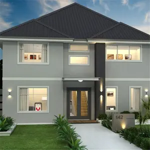 Chất Lượng cao Trung Quốc Nhà Sản Xuất Nhà Prefab Kết Cấu Thép Ánh Sáng Thép 2 Tầng Di Động Biệt Thự cho Biệt Thự