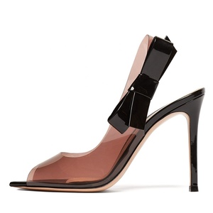 Escarpins transparents à talons aiguilles pour femmes, chaussures ouvertes en PVC, souliers Sexy de grande taille pour dames, collection 2018 - Product Image 1