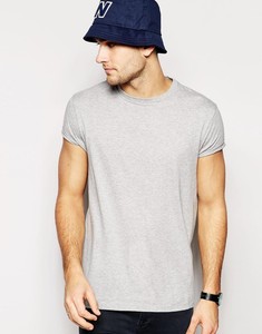 T-shirt con cuello redondo en relajado <span class=keywords><strong>Skater</strong></span> Fit y rollo de <span class=keywords><strong>la</strong></span> manga - Product Image 1