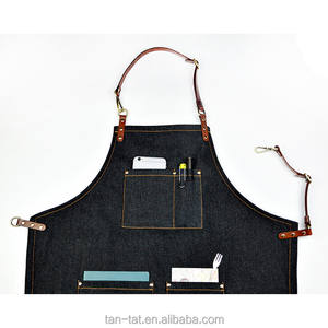 ผ้ากันเปื้อนผ้าใบเดนิมหนักพร้อมสายรัดหนังวัว - Product Image 4