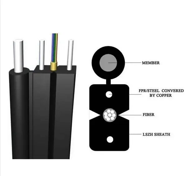 3C-LINK גישה רשת יישום עצמי תמיכה 4 core G.652D סיבי סוג קשת-סוג חיצוני ftth סיבי drop כבל