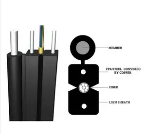 3C-LINK zugang netzwerk anwendung Self-unterstützung 4 core G.652D faser typ bogen-typ outdoor ftth tropfen kabel