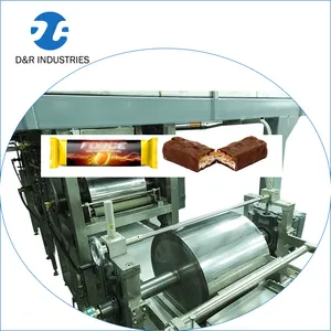 Nueva máquina de fabricación de barras de caramelo de cacahuete de Chocolate completamente automática, línea de producción de barras de chocolate de alta eficiencia