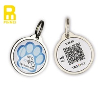 Werbegeschenke Umweltfreundlicher Zinklegierung NFC Hundeanhänger Haustieranhänger Individueller QR-Code Schlüsselanhänger mit Ntag213 Chip 168 Bytes
