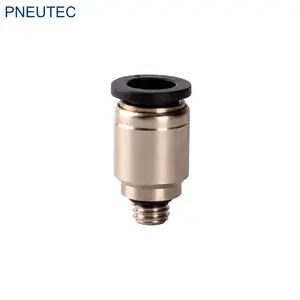 PC4-M5C ทองเหลืองชุบนิกเกิลชายตรงรอบ compact quick connect mini pneumatic fitting