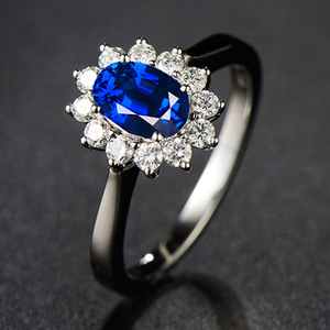 gioielli all'ingrosso espresso ali per le donne anello di zaffiro naturale oro 18k gemme preziose anello con diamante - Product Image 2
