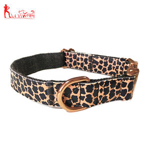 Collar de perro de cuero con patrón personalizado, suave y duradero con hebilla de metal dorado rosa - Product Image 3
