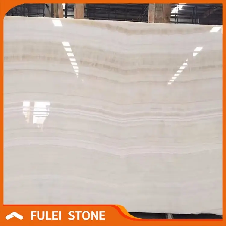Alta qualidade polido retroiluminado marfim branco oníx mármore