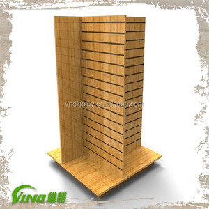 De slatwall independiente de talla de madera estante de exhibición de góndola 4 vías panel decorativo MDF de soporte de exhibición - Product Image 2