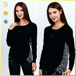 Tissé dentelle ras du <span class=keywords><strong>cou</strong></span> filles fleur conception chandail tricoté femmes pull - Product Image 3