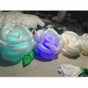 Event Decoration Inflatable Rose Flower Customized Lighting Rose Flower Inflatable For Stage W05055