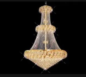 Mode moderne lustre en cristal doré Offre Spéciale fabrication en gros cristal lumières d'église d'hôtel décoration intérieure lampe lustre