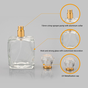 Estilo francés de cristal claro de aceite de botella de vidrio de 100 ml de las mujeres de la botella de Perfume - Product Image 2