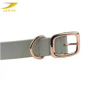 Dog Collar Charm Wholesale Design Your Own Logo Luxury Leather Dog Collar With Gold Buckle