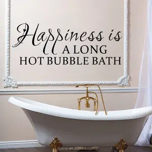 removable wallpaper stickers vinyl art quotes happiness is a long hot bubble bath wall decals decor