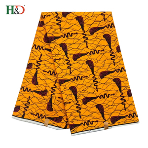 H & D <span class=keywords><strong>En</strong></span> Gros De Mode Or 6 Cour Rayonne Tissu Wax Prints Soie Ankara <span class=keywords><strong>Pour</strong></span> 2018 Style - Product Image 1