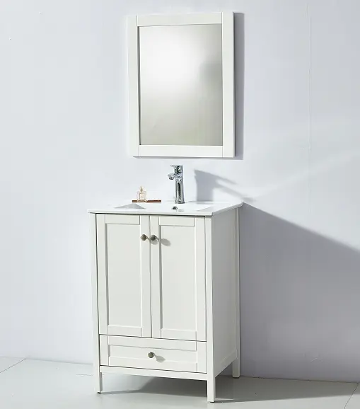 Bagno moderno europeo lavello singolo lavello bagno bagno lavabo mobili bianchi prezzo di fabbrica per il bagno