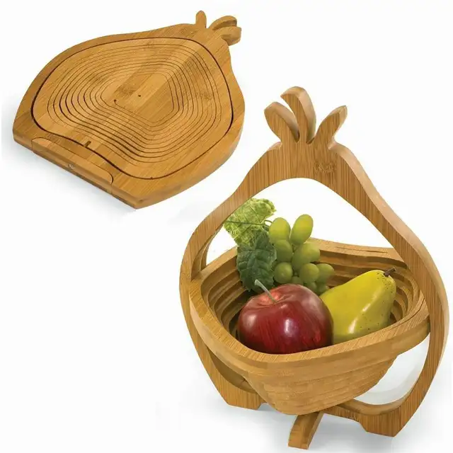 Bamboo Fruit Basket and Bamboo folding wooden fruit basket