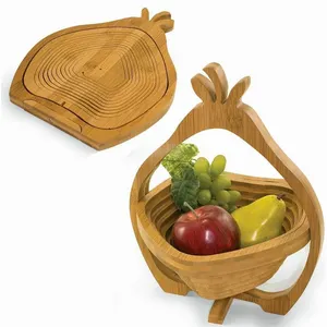 Panier à fruits en bambou et panier à fruits en bois pliant en bambou