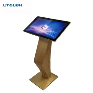 21.5 inch hot sale indoor floor stand LCD all in one computers capacitive multi touch screen digital signage kiosk with K style