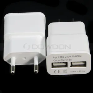 Adaptor Pengisi Daya Dinding untuk Samsung, 5V 2A USB Ganda 2-Port Colokan EU AS