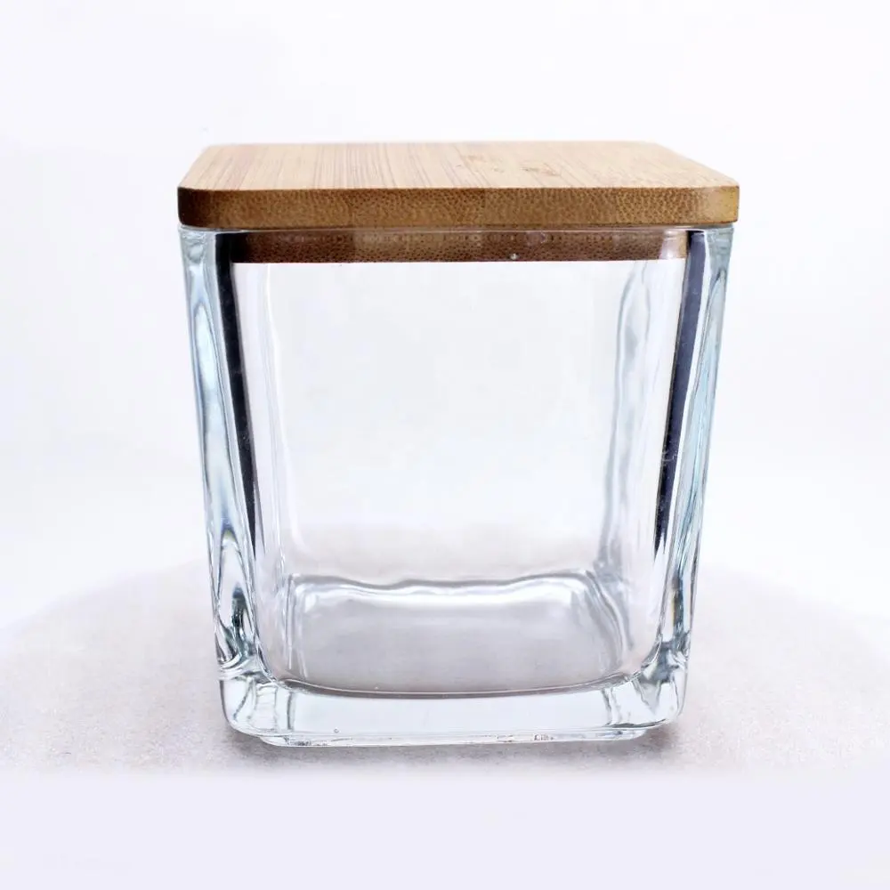Best selling square wooden bamboo lids for glass candle jars wholesale