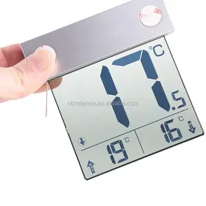 Thermomètre numérique d'extérieur avec écran LCD, modèle, pour fenêtre ou jardin, à énergie solaire