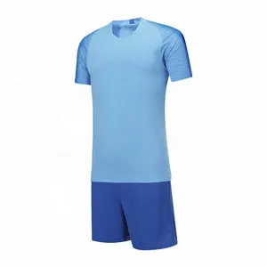 Hotsale Kaos Sepak Bola Biru Maillot Celana Pendek Seragam Sepak Bola