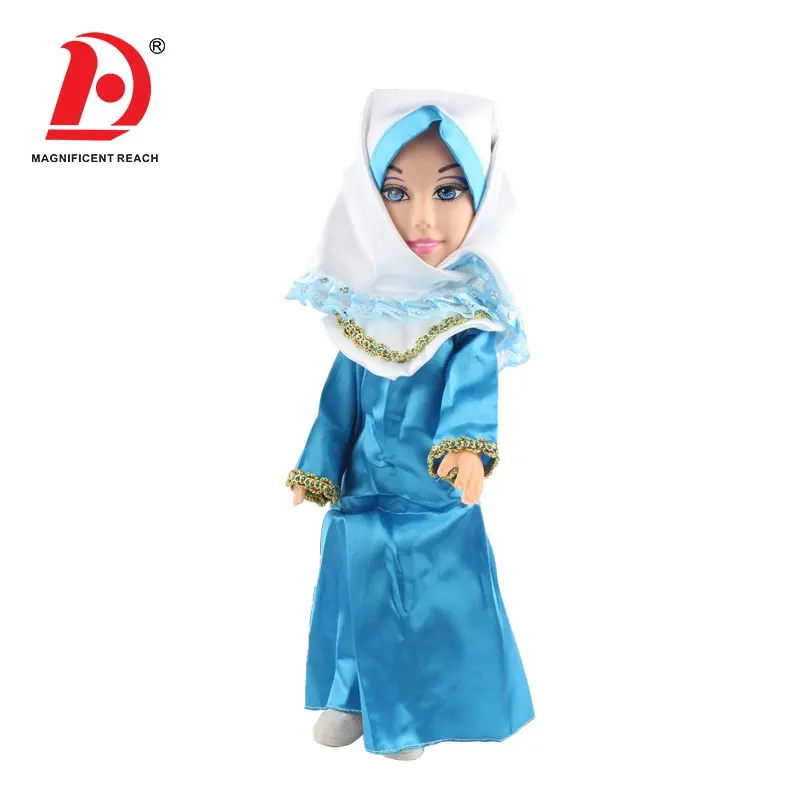 HUADAツースタイリングガールカスタム14インチシリコンミュージカルファッションイスラム教徒の人形セット子供用