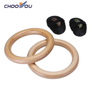 <span class=keywords><strong>Anneaux</strong></span> de gymnastique en bois personnalisés CHOOYOU avec logo, bracelet de poignet, <span class=keywords><strong>anneaux</strong></span> de gymnastique avec sangles - Product Image 2