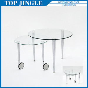 Table basse et de thé, rectangulaire, en verre, luxueuse, 3 pièces, livraison gratuite - Product Image 4