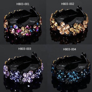 Francés de pasador Clip flor accesorios del pelo de cristal de diamantes de imitación Cola de Caballo horquilla para niña - Product Image 2