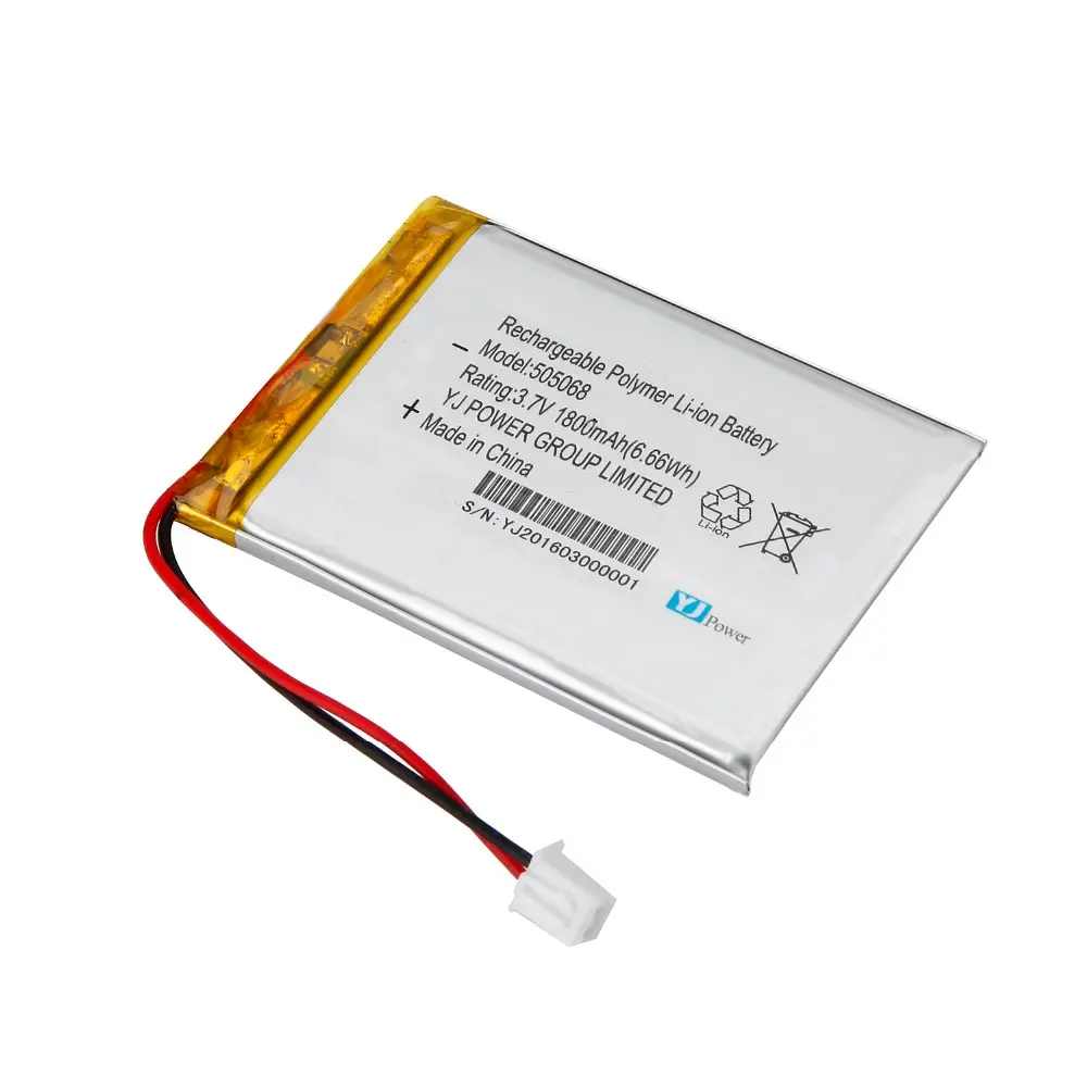 Freigabe zugelassene Zell-Lipo batterie 505068/1800 3,7 V Lithium-Polymer-Batterie für Zahlungs maschine mit Leiterplatte und Stecker