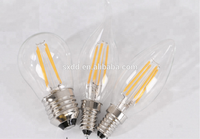 Ampoule LED à filament A55 C35, lampe rétro en verre, OEM, 60W, LED AC 80, ampoules 2W 4W 6W 8W E27 3000K blanc chaud, entrepôt COB, 2 ans de garantie