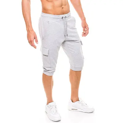 Groothandel Mannen 3/4 Capri Broek Elastische Ademend Workout Gym Jogger Vier Zakken Broek