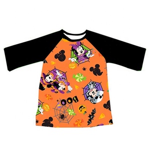 Design de mode européenne garçon Halloween cartoon motif <span class=keywords><strong>mickey</strong></span> 3/4 manches t-shirts en gros bébé garçon vêtements - Product Image 1