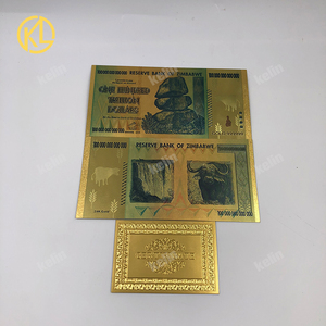1000pcs filigrana Zimbabwe Un Centinaio di Miliardi di Dollari di Banconote In Oro Con 10 zimbabwe barra di oro e scatola di Legno da fedex - Product Image 3