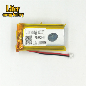 Plug 1.25-2 P Lithium battery 3.7 V 852540 1000 mah Rechargeable battery for electric toys products - Product Image 1