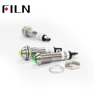 FILN 8Mm Lỗ 12V 24V 220V Mini LED Pilot Đèn Hàn Pin Chỉ Báo Đèn Đỏ Vàng Xanh Xanh Trắng Đèn Tín Hiệu - Product Image 2