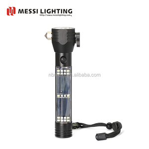 Luz de antorcha LED recargable Solar de 3W, luz de emergencia LED, linterna LED con martillo de brújula y cortador de cinturón - Product Image 3