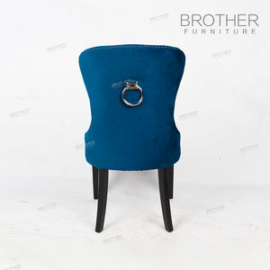 <span class=keywords><strong>Wingback</strong></span> cadeira de jantar contemporânea <span class=keywords><strong>chesterfield</strong></span> estofados de veludo azul escuro - Product Image 5