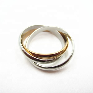 Classical Three <strong>Rings</strong> 2018 New Fashion Stainless Steel 14k Dichromatic Gold High Polish Rolling <strong>Split</strong> <strong>Ring</strong> for Men&amp;women - Product Image 6