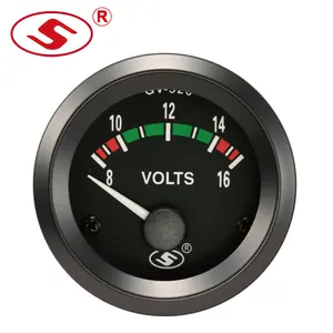 Placa frontal negra de 52mm, medidor de voltaje para coche