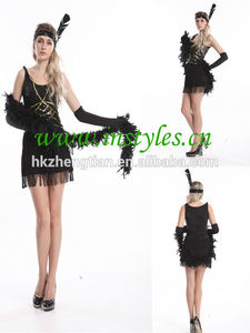 L'assurance commerce $ 1920 s <span class=keywords><strong>Charleston</strong></span> noir Flapper Costume de déguisement + plume boa, Bandeau - Product Image 1