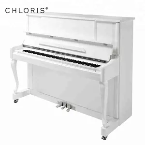 Chloris Klavier เปียโนไม้สีขาวตรงสำหรับเด็ก123เครื่องดนตรีคีย์บอร์ด