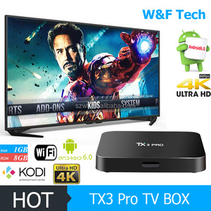 2017 de descarga de películas de vídeo completo mundo kd max media player 1 gb/8 gb amlogic <span class=keywords><strong>s905x</strong></span> android6.0 tv box tx3 pro - Product Image 2