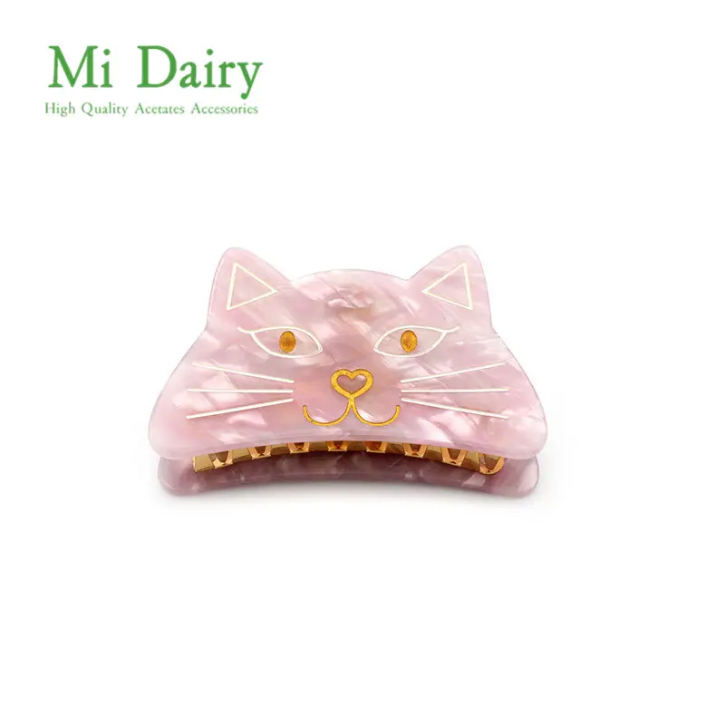 MiDairy卸売ガールフレンドギフトピンクかわいい猫キティの形の髪の爪クリップ装飾品プレゼントCSZ0045