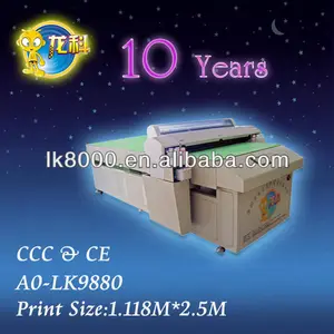 A0-lk9880 de superficie plana de la impresora de vidrio, multifuncional uv de cama plana de la impresora